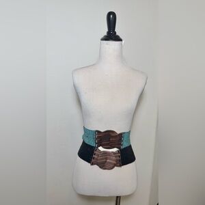 Black and Teal Beaded Women's belt bundle